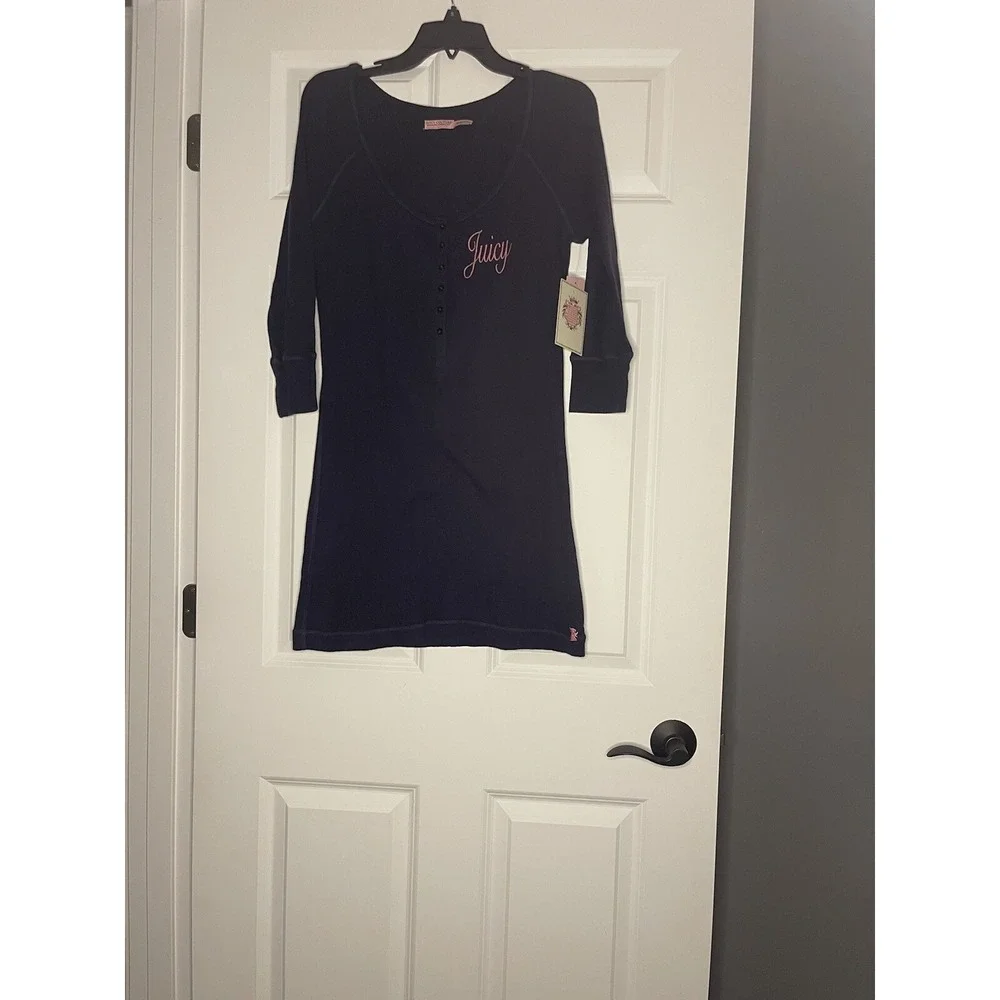 Juicy Couture Pajamas Large Navy With Pink Graphics Nwt Msrp $65.00